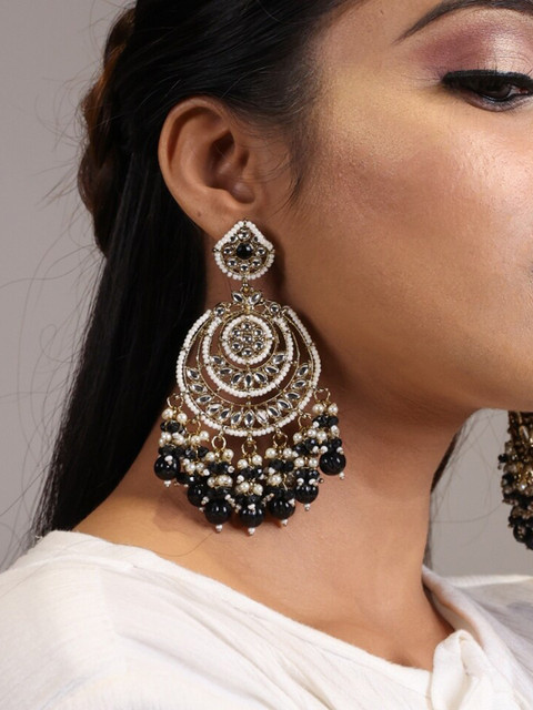 Cierra Gold-Plated Crescent Shaped Chandbalis Earrings - Image 5