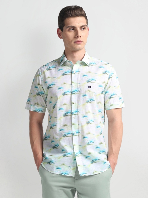 Arrow Sport Abstract Printed Pure Cotton Short Sleeves Casual Shirt - Image 6