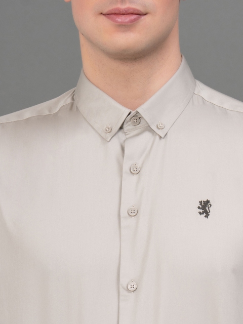 Red Tape Button-Down Collar Cotton Curved Casual Shirt - Image 3