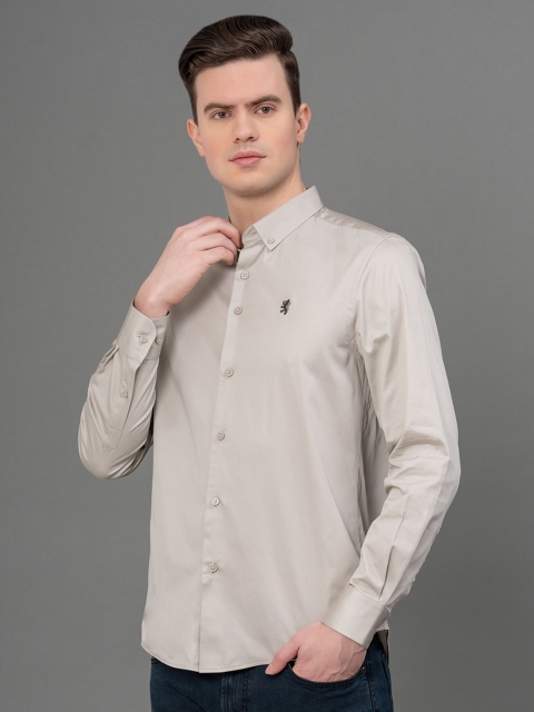 Red Tape Button-Down Collar Cotton Curved Casual Shirt - Image 5