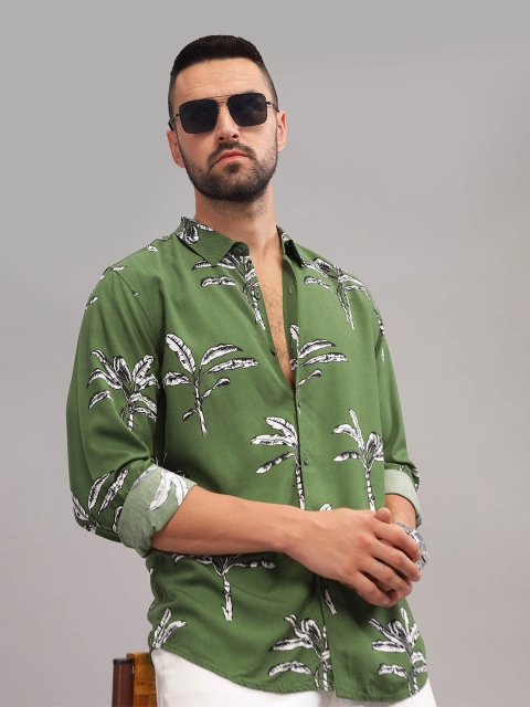 HERE&NOW Floral Printed Slim Fit Opaque Casual Shirt