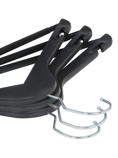 DREAM WEAVERZ Pack of 12 Black Heavy Duty Plastic Durable Adult Clothes Hangers - Image 4