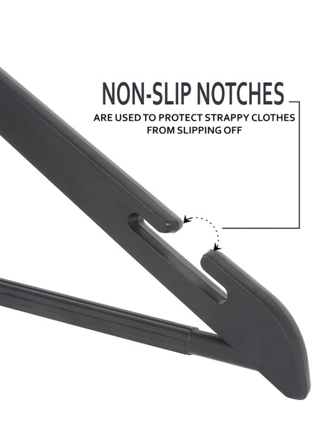 DREAM WEAVERZ Pack of 12 Black Heavy Duty Plastic Durable Adult Clothes Hangers - Image 6