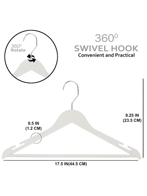 DREAM WEAVERZ Pack of 12 White Heavy Duty Plastic Durable Adult Clothes Hangers - Image 5