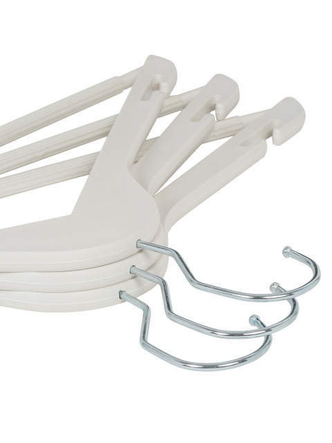 DREAM WEAVERZ Pack of 12 White Heavy Duty Plastic Durable Adult Clothes Hangers - Image 4