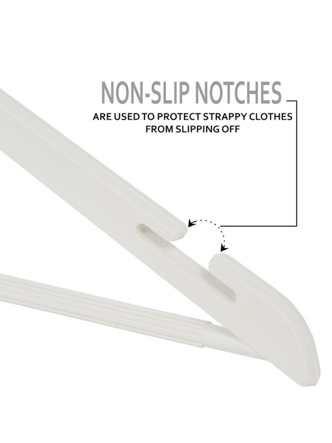 DREAM WEAVERZ Pack of 12 White Heavy Duty Plastic Durable Adult Clothes Hangers - Image 6