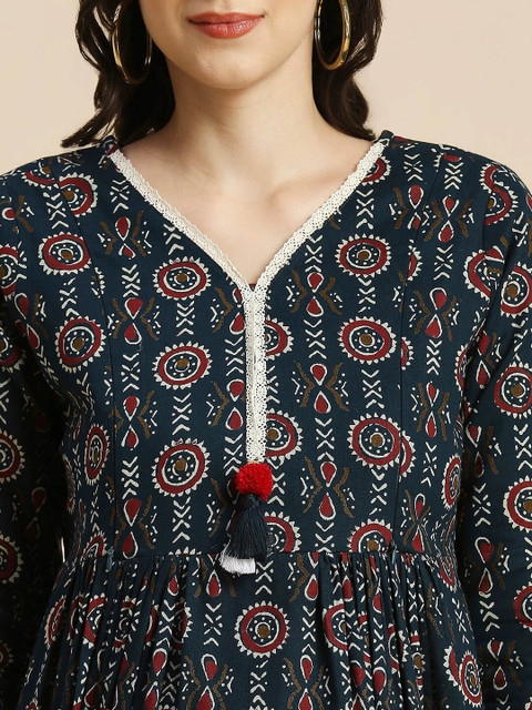 MomToBe Ethnic Motifs Printed Maternity Anarkali Kurta - Image 2