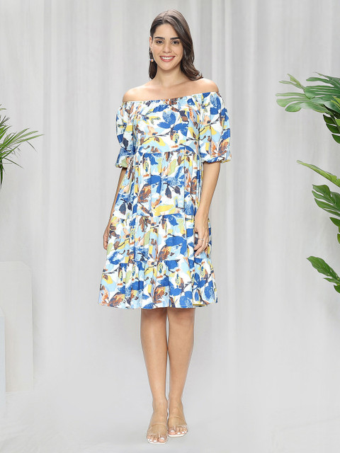 MomToBe Abstract Print Maternity Fit & Flare Dress - Image 5