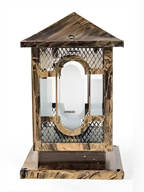 Areezo 2-pcs Brown Textured Outdoor Gate Lamp - Image 3