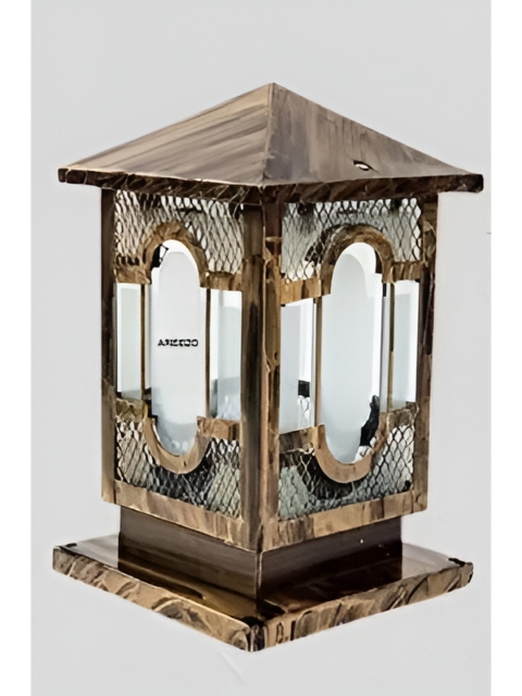 Areezo 2-pcs Brown Textured Outdoor Gate Lamp - Image 2