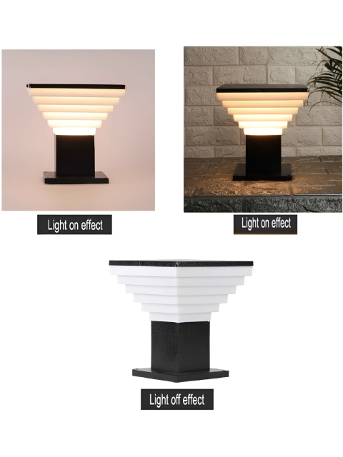 Areezo 4-pcs Black & White Outdoor Waterproof Gate Lamps - Image 2