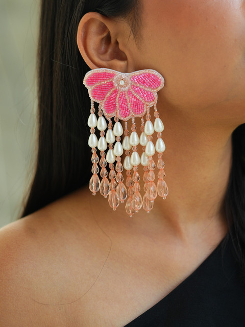 ISHKAARA Beaded Floral Drop Earrings