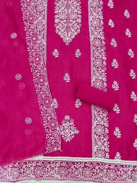 KALINI Floral Embroidered Unstitched Dress Material - Image 3