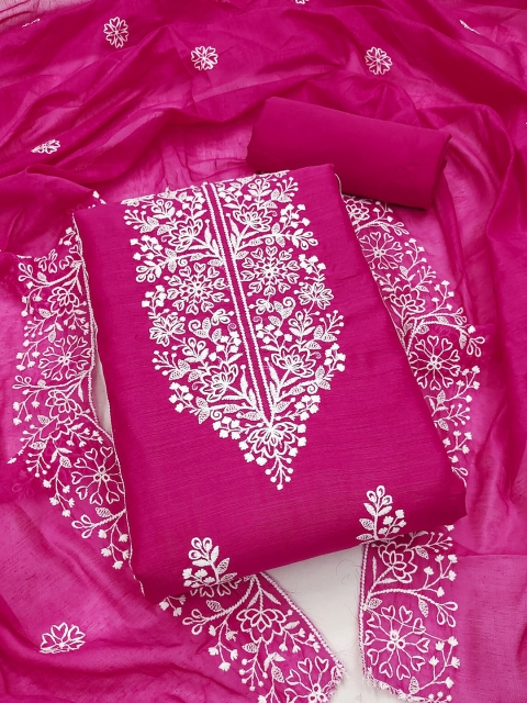 KALINI Floral Embroidered Unstitched Dress Material - Image 2