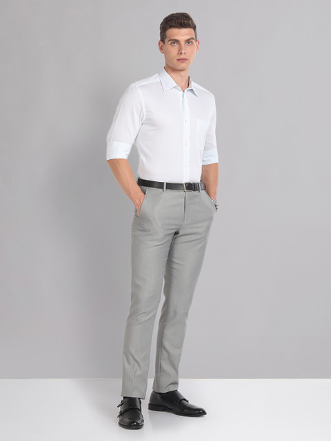 AD By Arvind Vertical Stripes Spread Collar Long Sleeves Cotton Formal Shirt - Image 7