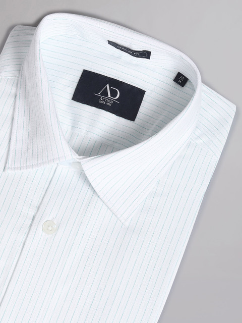 AD By Arvind Vertical Stripes Spread Collar Long Sleeves Cotton Formal Shirt - Image 5