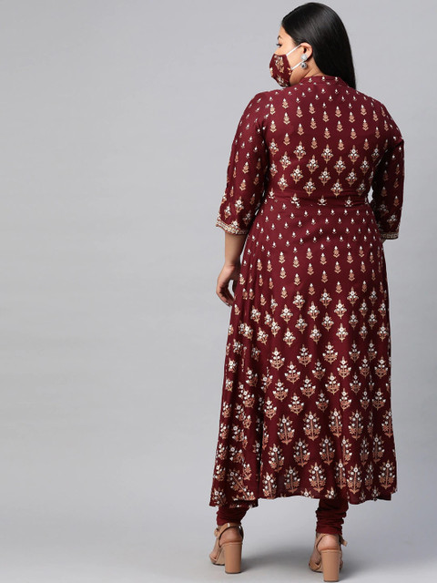 KALINI Ethnic Motifs Printed Anarkali Kurta - Image 4