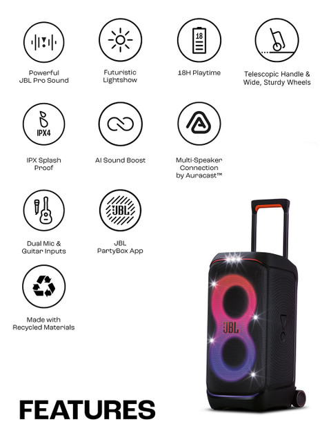 JBL Partybox Stage 320-Portable Bluetooth Party Speaker-240W - Image 2