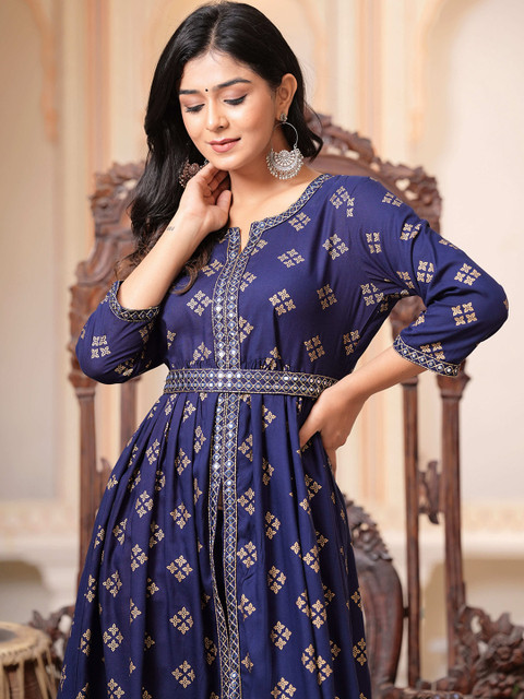 BAESD Ethnic Motifs Printed Regular Kurta with Trouser - Image 2