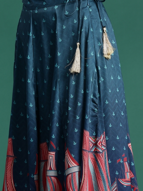 Sangria Printed Ready to Wear Lehenga & Blouse With Dupatta - Image 3