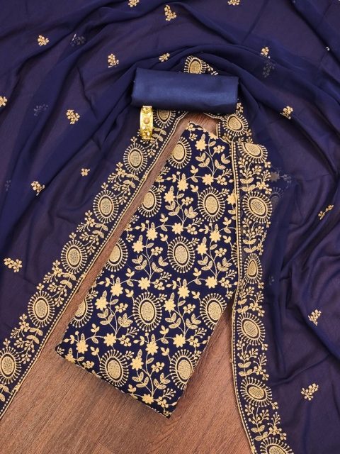 LeeliPeeri Designer Floral Embroidered Unstitched Dress Material