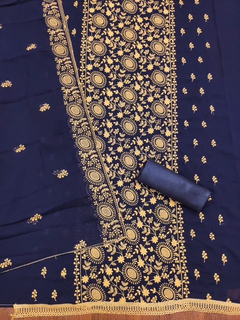 LeeliPeeri Designer Floral Embroidered Unstitched Dress Material - Image 4