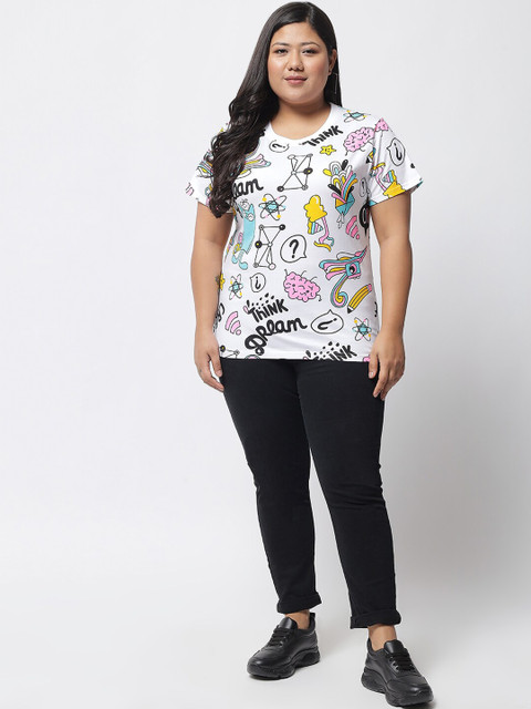 BEYOUND SIZE - THE DRY STATE Plus Size Conversational Printed Cotton T-shirt - Image 5