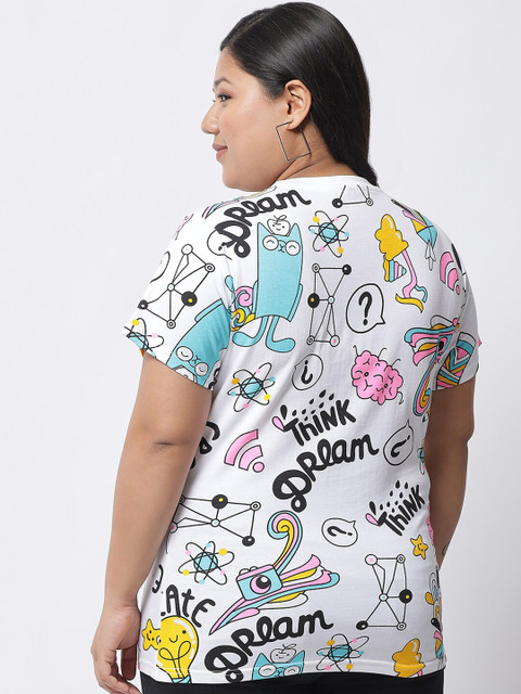 BEYOUND SIZE - THE DRY STATE Plus Size Conversational Printed Cotton T-shirt - Image 4