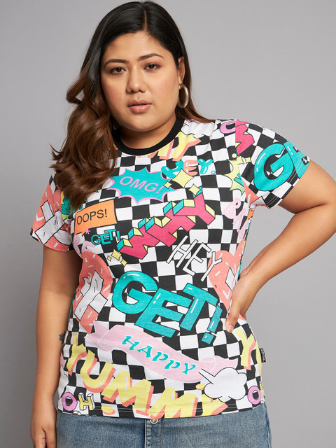 BEYOUND SIZE - THE DRY STATE Plus Size Typography Printed Cotton T-shirt