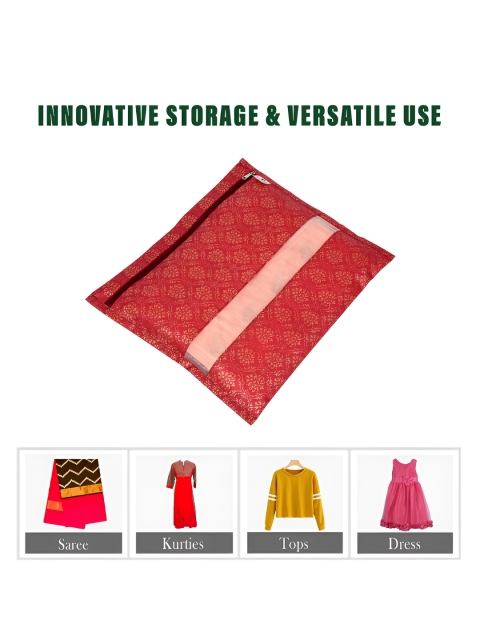 Kuber Industries Maroon 10 Pieces Saree Clothes Organisers - Image 3
