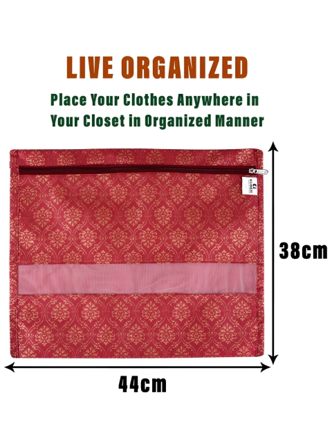 Kuber Industries Maroon 10 Pieces Saree Clothes Organisers - Image 4