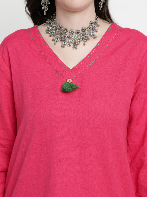 aayusika V-Neck Tunic With Trousers - Image 2