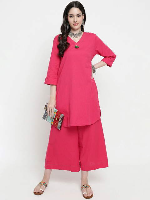 aayusika V-Neck Tunic With Trousers