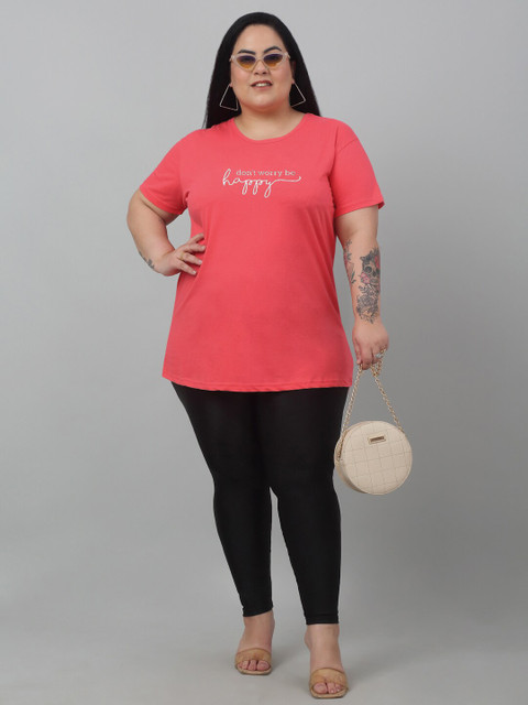 Trend Level Plus Size Typography Printed Cotton T-shirt - Image 5