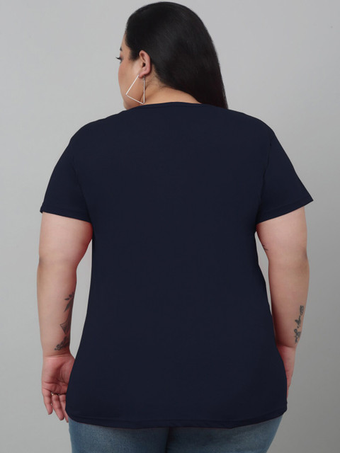 Trend Level Plus Size Typography Printed Cotton T-shirt - Image 4