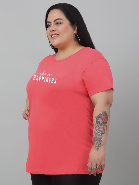 Trend Level Plus Size Typography Printed Cotton T-shirt - Image 3