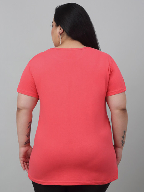 Trend Level Plus Size Typography Printed Cotton T-shirt - Image 4