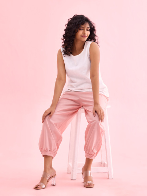 Go Colors Plus Size Women Mid-Rise Cotton Relaxed-Fit Cropped Salwar - Image 4