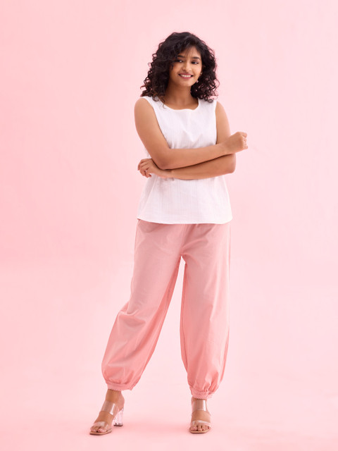 Go Colors Plus Size Women Mid-Rise Cotton Relaxed-Fit Cropped Salwar