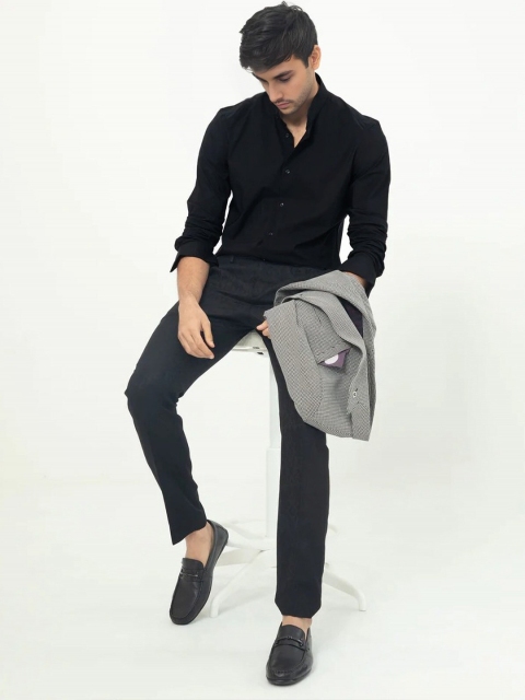 MISCHIEF MONKEY Classic Tailored Fit Spread Collar Long Sleeves Cotton Casual Shirt - Image 5