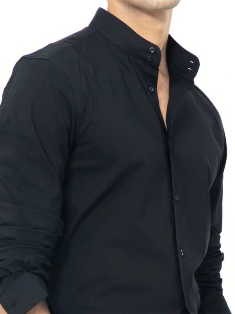 MISCHIEF MONKEY Classic Tailored Fit Spread Collar Long Sleeves Cotton Casual Shirt - Image 2