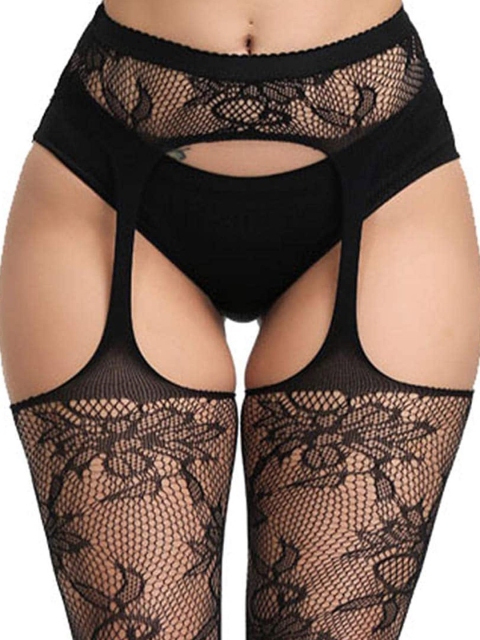 CareDone Self-Desgin Solid Pattered Stretchable High Raise Sheer Stocking - Image 6