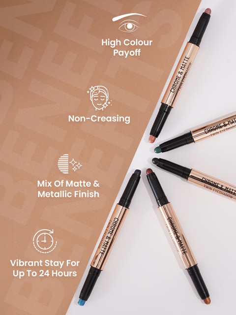SWISS BEAUTY Chrome & Matte Long Lasting Twin Eyeshadow Stick - Night Skies 01 - Image 3