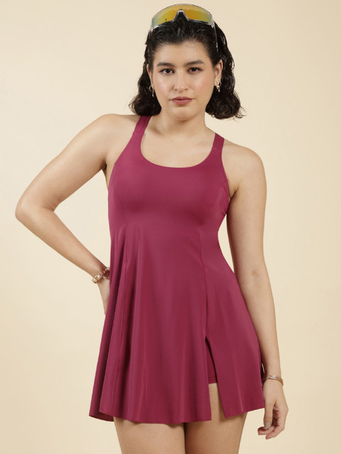 Blissclub Racer Back UPF 40+ Protection Swimming Dress With Attached Shorts - Image 2