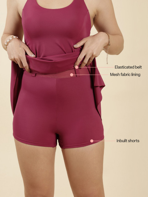 Blissclub Racer Back UPF 40+ Protection Swimming Dress With Attached Shorts - Image 7