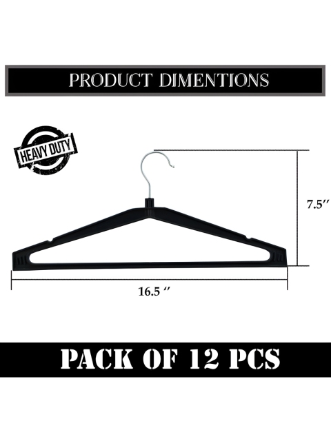 SINAL Black 12 Pieces Cloth Hangers - Image 4