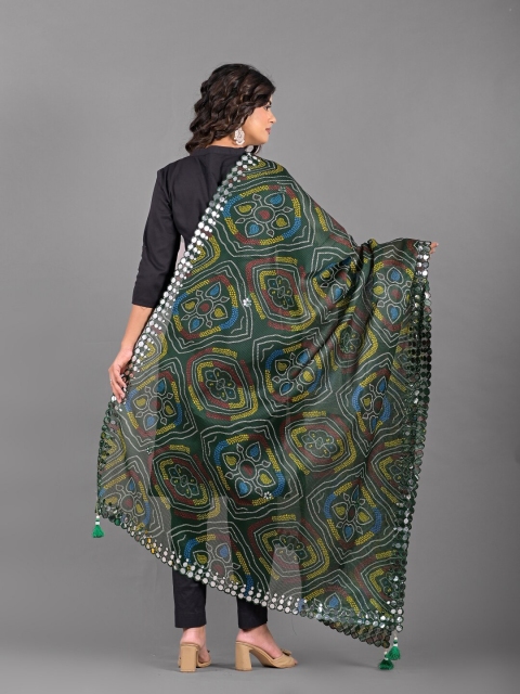 Apratim Printed Bandhani Dupatta with Gotta Patti - Image 4