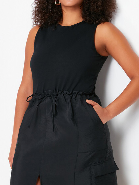 Trendyol Plus Size Round Neck Sleeveless A-Line Dress - Image 2