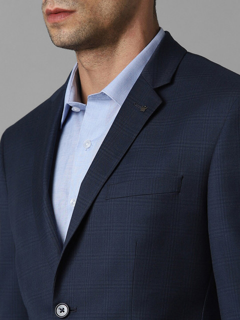 Louis Philippe Men Checked Slim-Fit Formal Blazer - Image 2