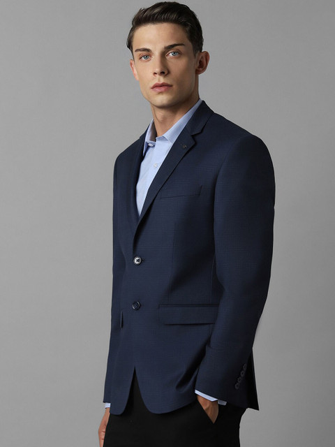 Louis Philippe Men Checked Slim-Fit Formal Blazer - Image 3